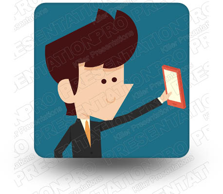 Cartoon Man Cell 01 Square PPT PowerPoint Image Picture