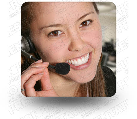 Woman HeadSet 01 Square PPT PowerPoint Image Picture