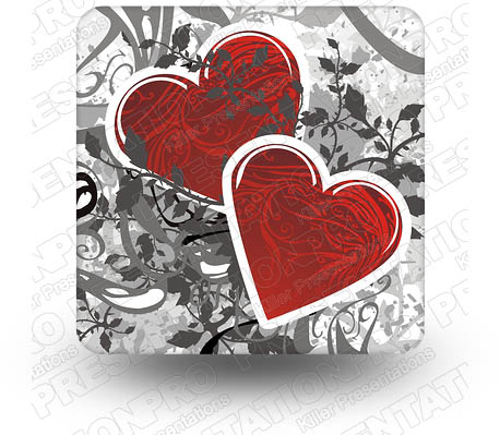 Hearts 02 Square PPT PowerPoint Image Picture