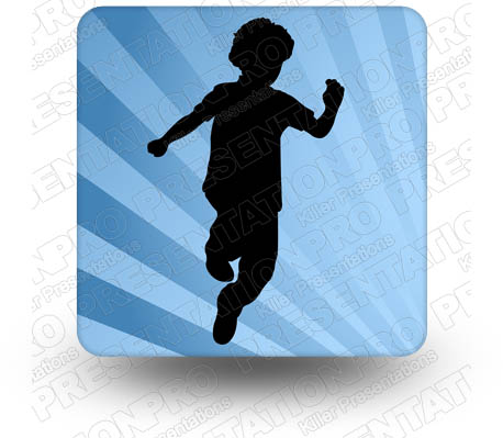 Boy Jump Silhouette 02 Square PPT PowerPoint Image Picture