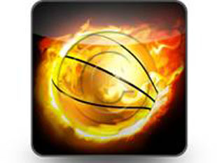 Flaming Squareasketball Square PPT PowerPoint Image Picture