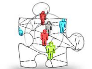 Network Team Color Pencil PUZ PPT PowerPoint Image Picture