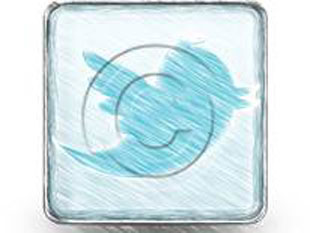 twitter Square 2 color pen PPT PowerPoint Image Picture