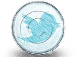 twitter Circle 2 color pen PPT PowerPoint Image Picture