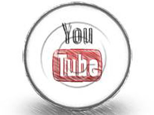 youtube Circle 1 color pen PPT PowerPoint Image Picture
