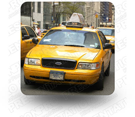 NY Taxi Cab 01 Square PPT PowerPoint Image Picture