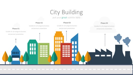 020 City Road Building PowerPoint Infographic pptx design