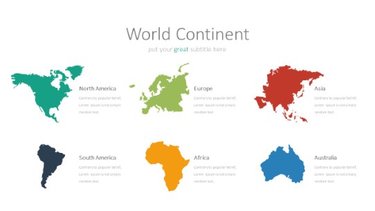 045 World Continents PowerPoint Infographic pptx design