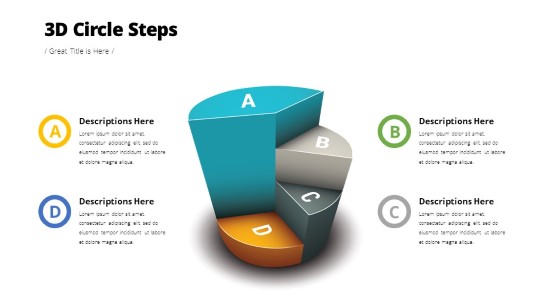 3D Circle Steps PowerPoint PPT Slide design