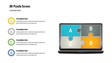 3D Puzzle Screen PowerPoint PPT Slide design