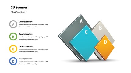 3D Squares PowerPoint PPT Slide design