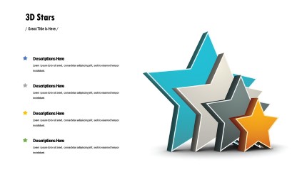 3D Stars PowerPoint PPT Slide design