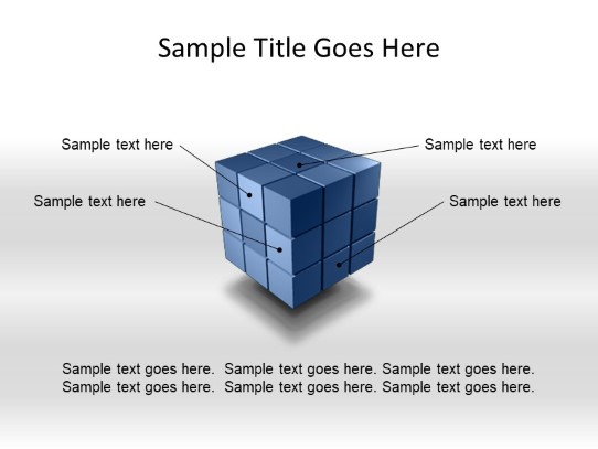 Cube Components Blue PowerPoint PPT Slide design