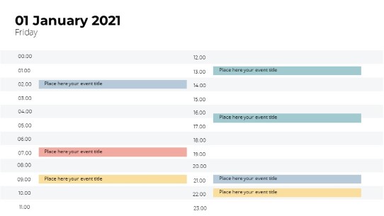 Calendar Day Time Planner PowerPoint PPT Slide design