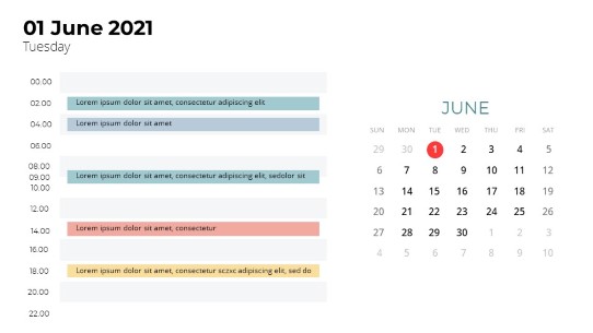 Calendars 2021 Daily Log June PowerPoint PPT Slide design
