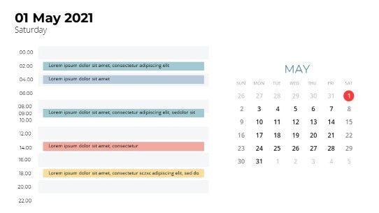 Calendars 2021 Daily Log May PowerPoint PPT Slide design