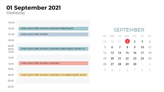 Calendars 2021 Daily Log September PowerPoint PPT Slide design