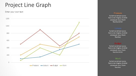 Project Line Graph side PowerPoint PPT Slide design