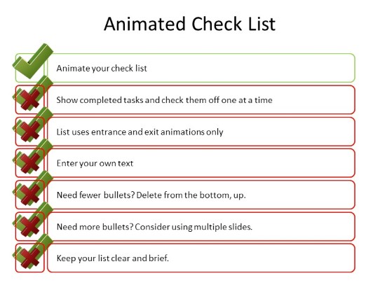 Animated Check List Swap PowerPoint PPT Slide design