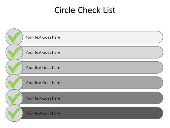 Circles Check List PowerPoint PPT Slide design