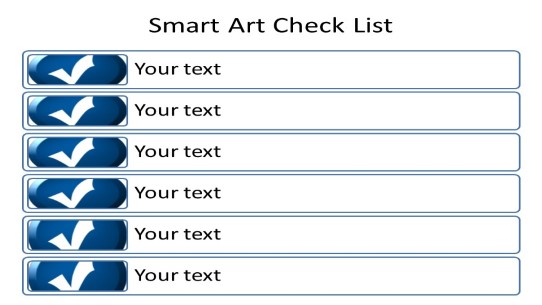 Smart Art Check List PowerPoint PPT Slide design