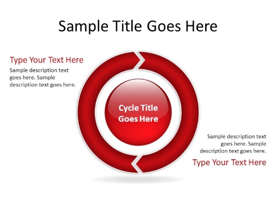 Chrevoncycle A 2red Clockwise PowerPoint PPT Slide design