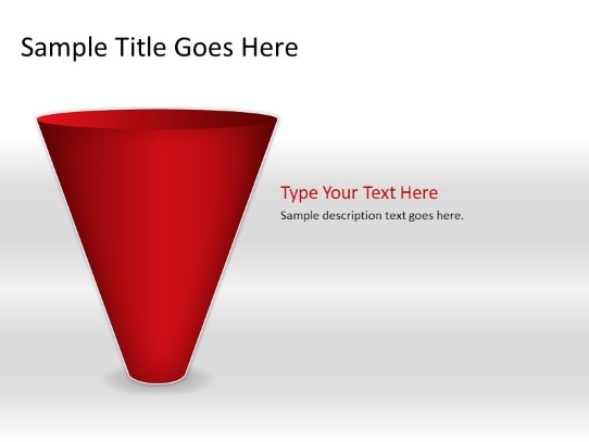 Cone Down A 1red PowerPoint PPT Slide design