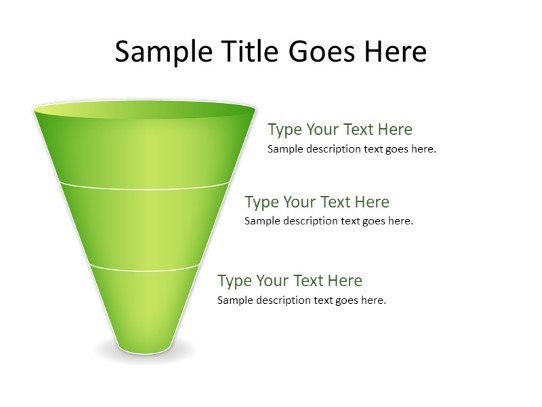 Cone Down A 3green PowerPoint PPT Slide design