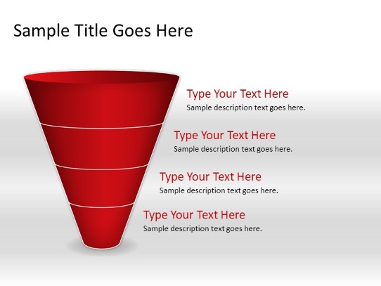 Cone Down A 4red PowerPoint PPT Slide design