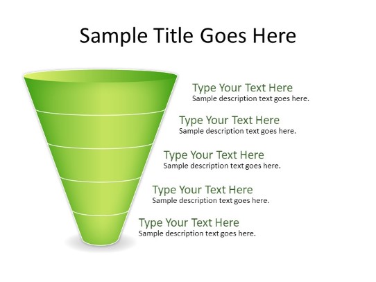 Cone Down A 5green PowerPoint PPT Slide design