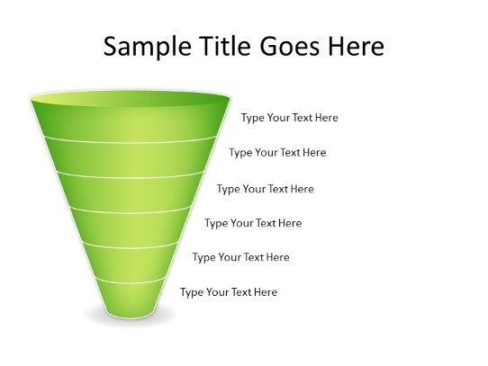 Cone Down A 6green PowerPoint PPT Slide design
