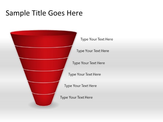 Cone Down A 6red PowerPoint PPT Slide design