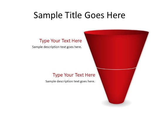 Cone Down C 2red PowerPoint PPT Slide design