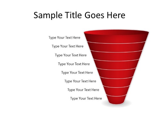 Cone Down C 8red PowerPoint PPT Slide design