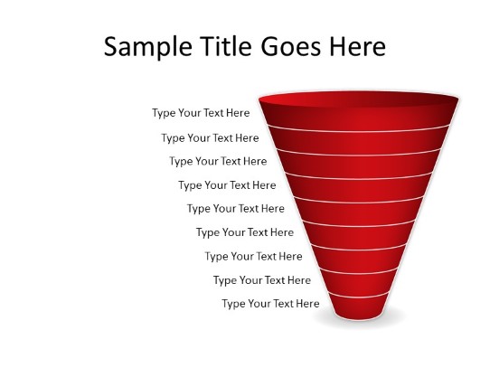 Cone Down C 9red PowerPoint PPT Slide design