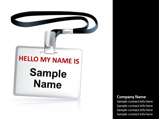 Hello My Name Is PowerPoint PPT Slide design