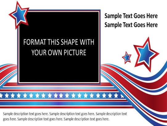 Widescreen Patriotic Picture Placeholder PowerPoint PPT Slide design