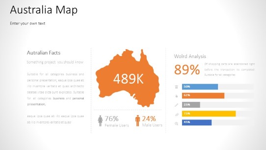 Austrailia Map Metrics widescreen PowerPoint PPT Slide design