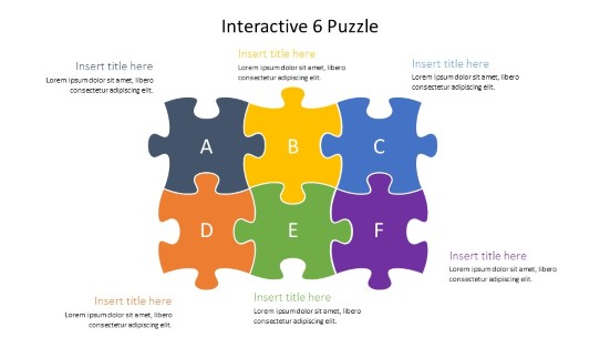 Interactive Puzzle Grid 6 PowerPoint PPT Slide design