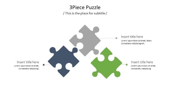 3Piece Puzzle PowerPoint PPT Slide design