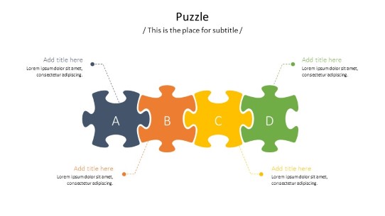 4Piece Puzzle 2 PowerPoint PPT Slide design