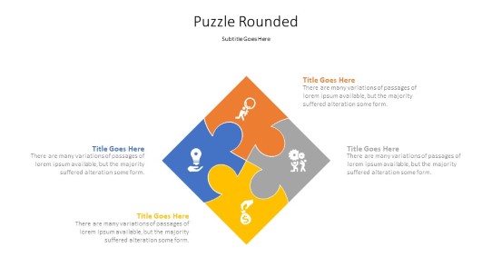 4Piece Puzzle 6 PowerPoint PPT Slide design
