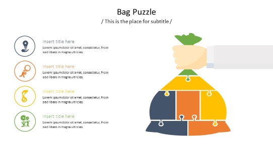 Bag Puzzle PowerPoint PPT Slide design