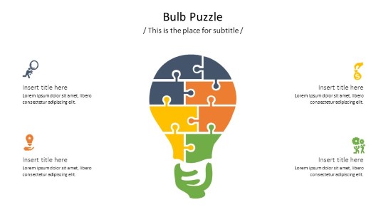 Bulb Puzzle PowerPoint PPT Slide design