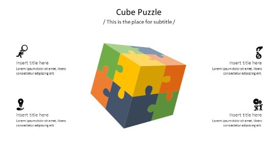 Cube Puzzle PowerPoint PPT Slide design