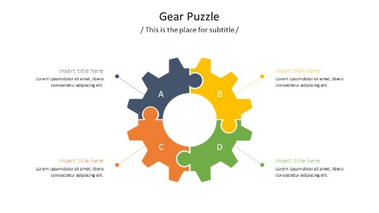 Gear Puzzle 2 PowerPoint PPT Slide design