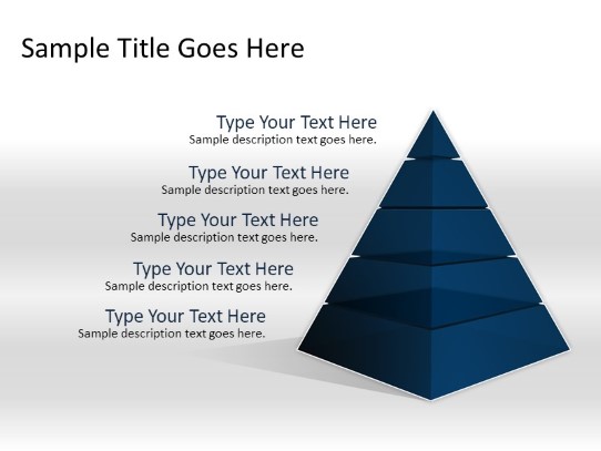 Pyramid A 5blue PowerPoint PPT Slide design