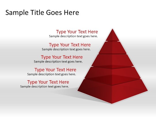 Pyramid A 5red PowerPoint PPT Slide design