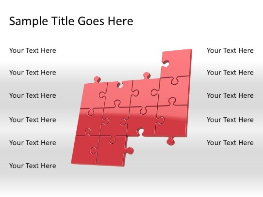 Puzzle 11b Red PowerPoint PPT Slide design