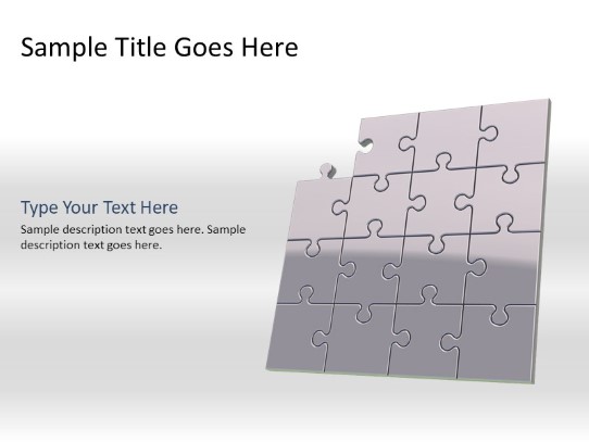Puzzle 15a Gray PowerPoint PPT Slide design